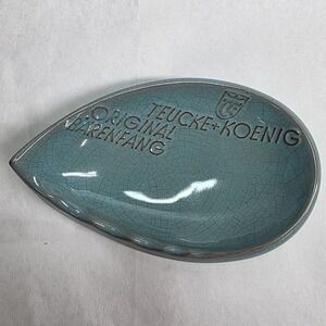 1950s German Ashtray, Teucke + Koenig Original Barenfang, Blue Ceramic Trinket